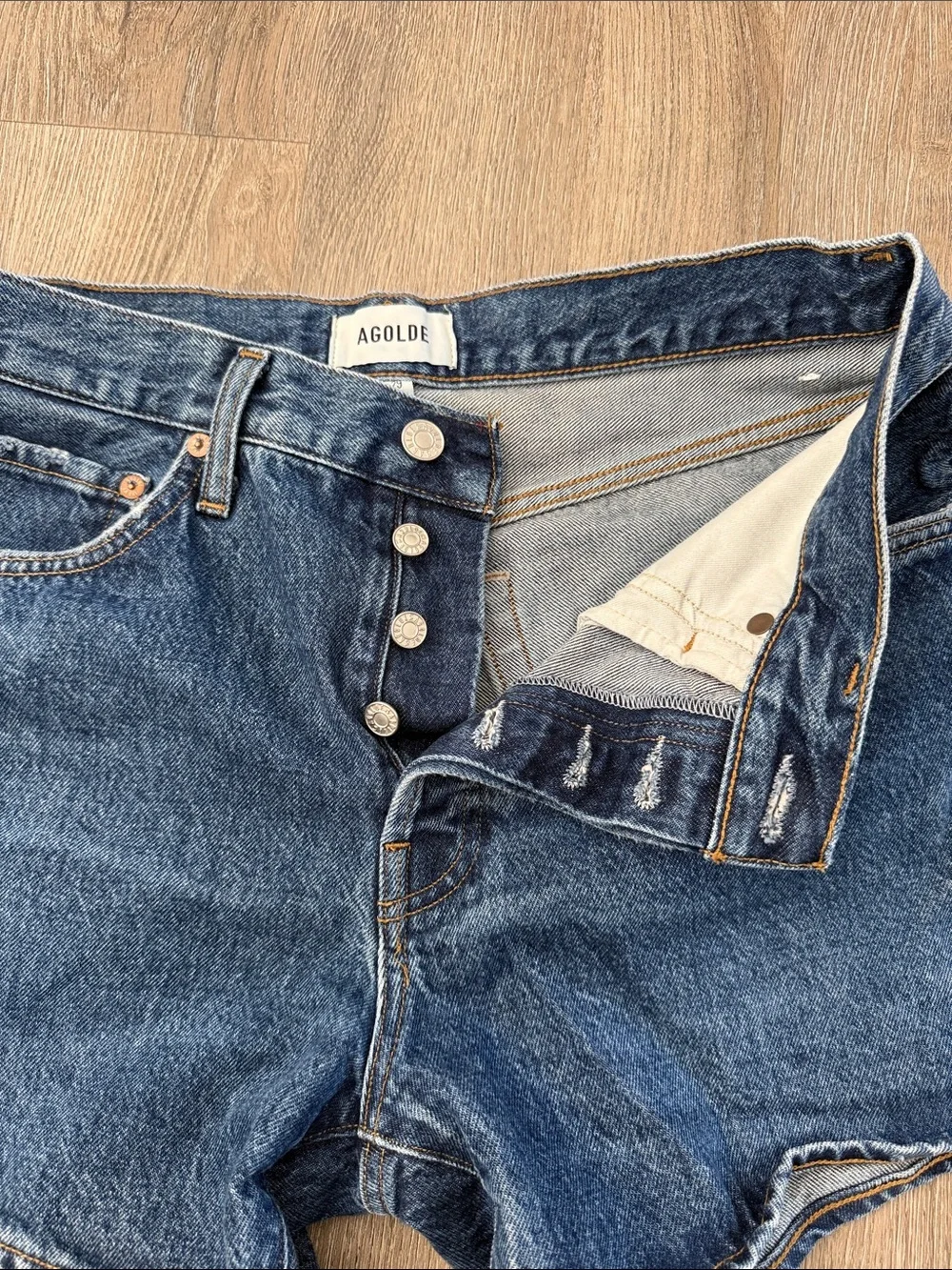 Agolde Parker Long Denim Jean Shorts